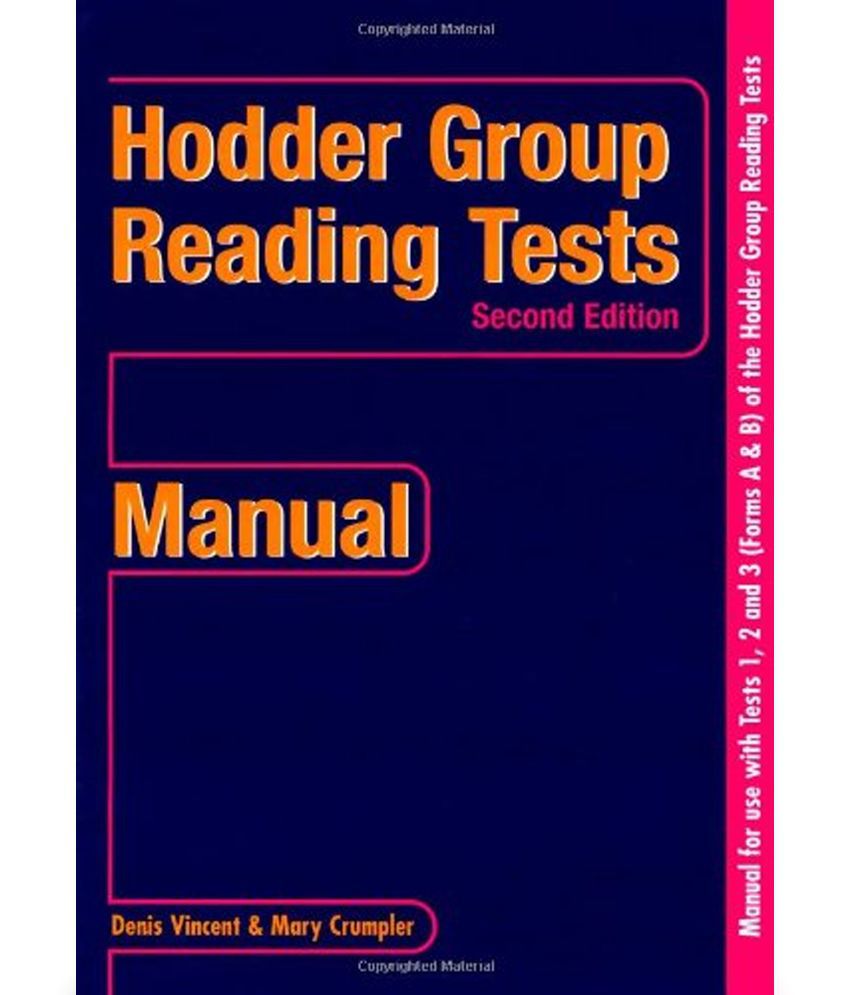 Hodder Group Reading Tests (HGRT) II 1-3 Manual: Buy Hodder Group ...