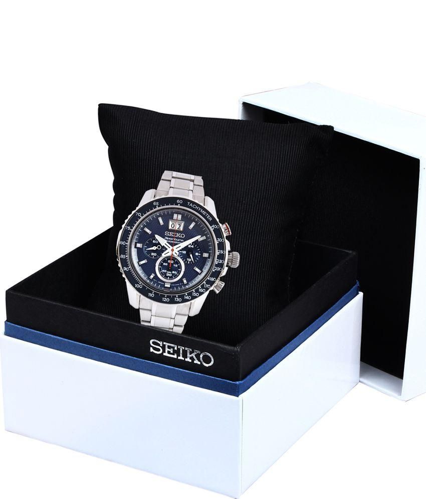 seiko chronograph silver