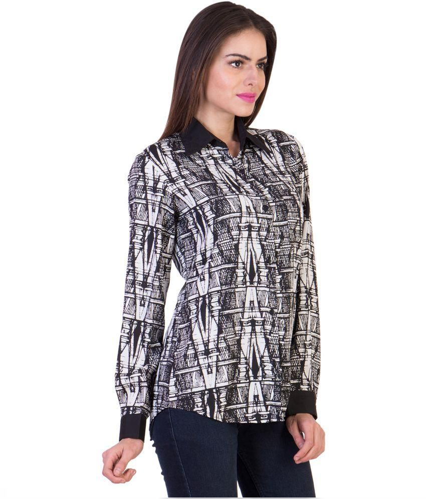 Buy Crosstitch Black Poly Crepe Shirts Online at Best Prices in India ...