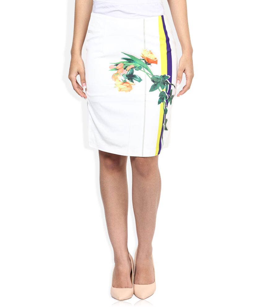 Get best deal for Madame White Printed Skirt at Compare Hatke