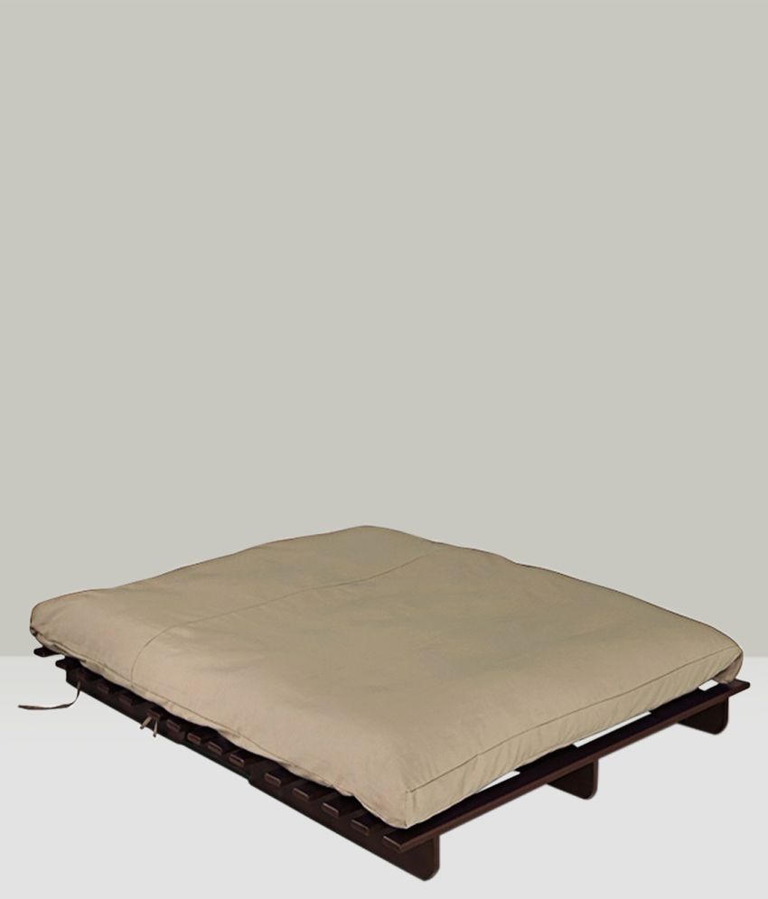 Solid Wood Double Futon With Mattress in Beige Buy Solid Wood Double