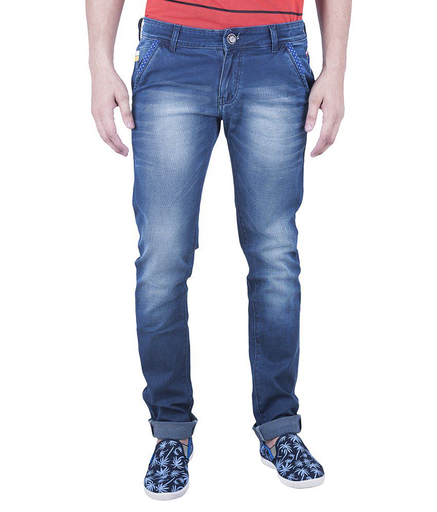 Wagon-9 Blue Slim Fit Jeans - Buy Wagon-9 Blue Slim Fit Jeans Online at ...