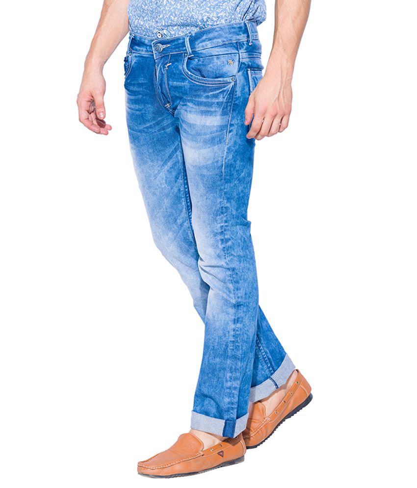 Mufti Blue Boot Cut Fit Jeans - Buy 