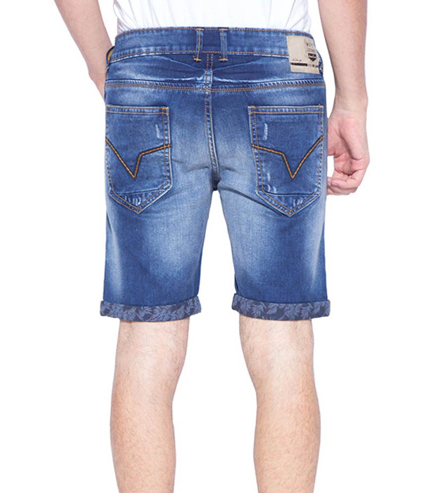 Mufti Blue Denim Shorts - Buy Mufti 