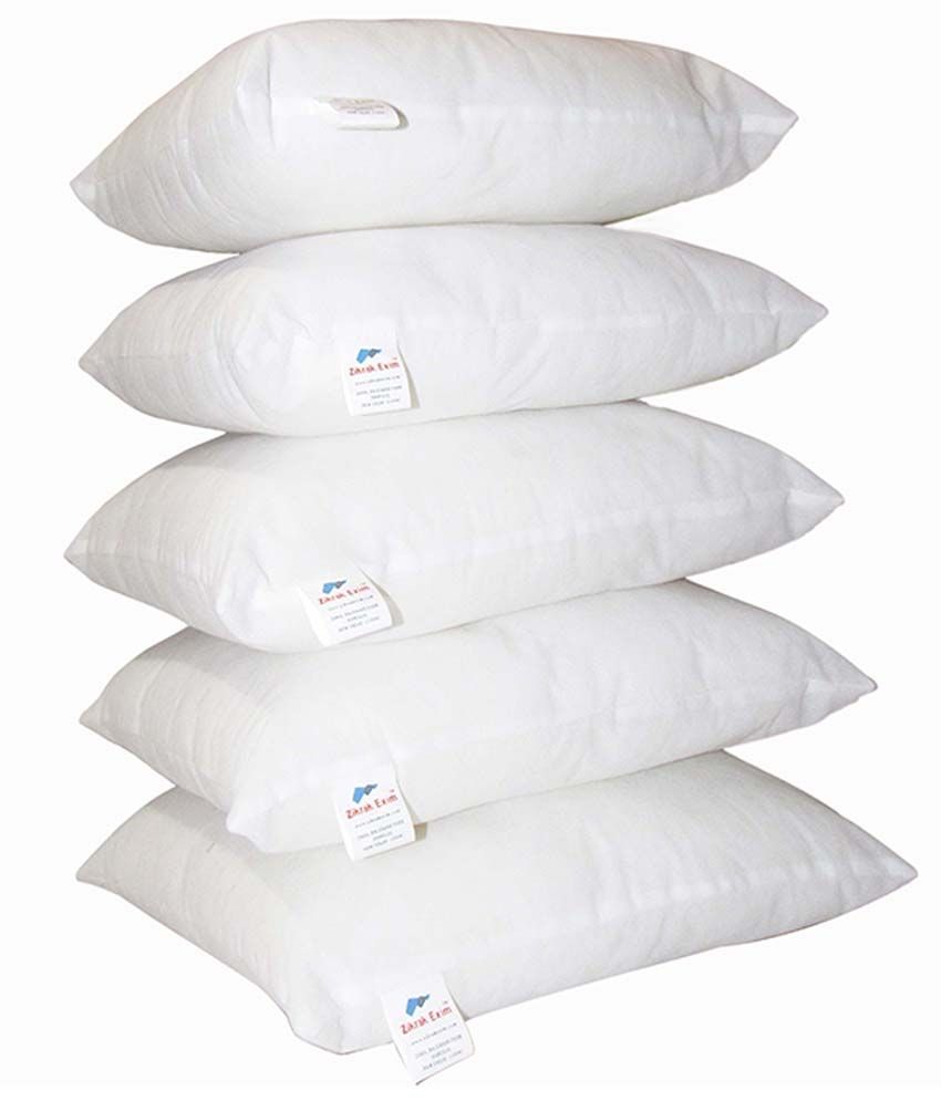 Reliance Fibre Set of 5 Zikrak Exim White Plain Cushion Filler Buy