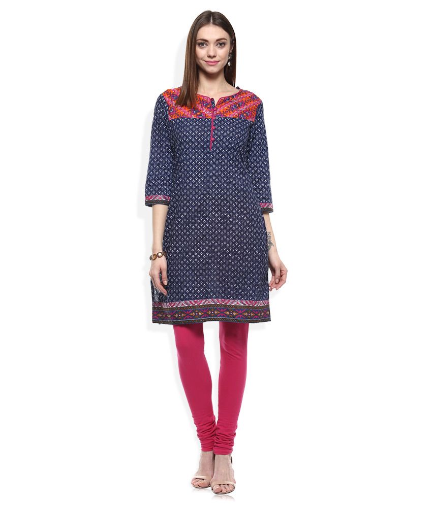 Rangmanch By Pantaloons Navy Printed Kurti Buy Rangmanch By