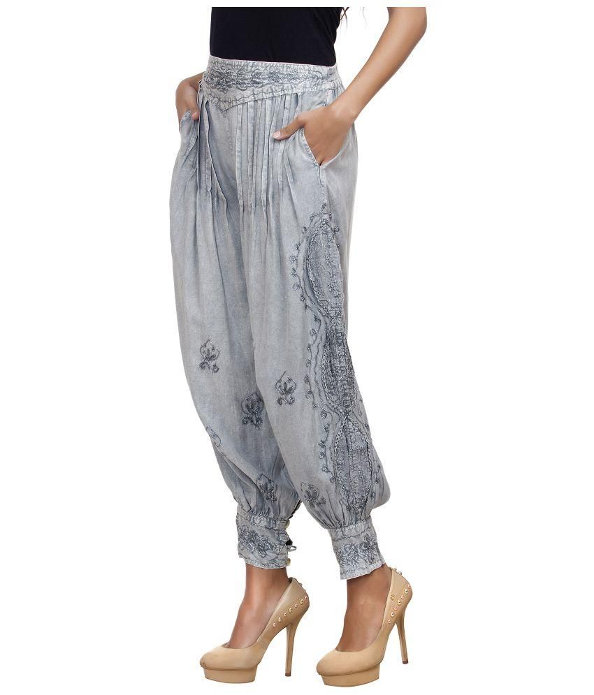 Mansi Collections Silver Cotton Dhoti Pants - Buy Mansi Collections ...