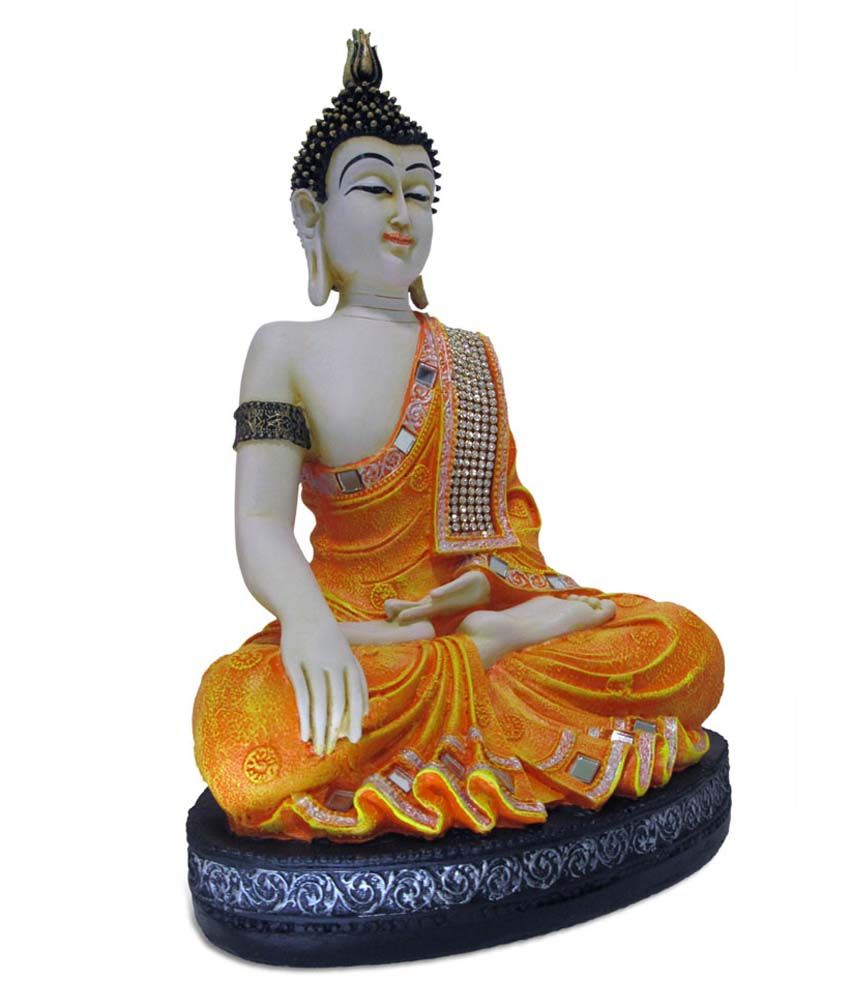 Ashnam Meditating Lord Buddha Idol - Yellow: Buy Ashnam Meditating Lord ...