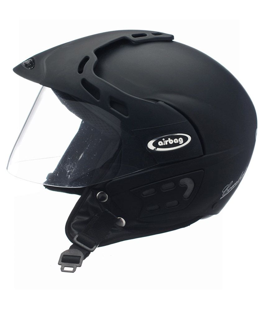 Airbag ISI Black Open Face Helmet For Men [Size 56.1-58 cm]: Buy Airbag