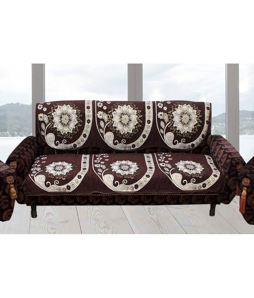 Furnishing Zone Brown Velvet Sofa Covers Set Of 10 Buy Furnishing Zone Brown Velvet Sofa