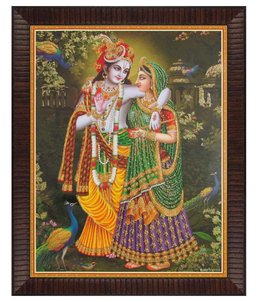 Avercart Lord Krishna Radha Krishna Poster 9x11 Inch Framed Buy