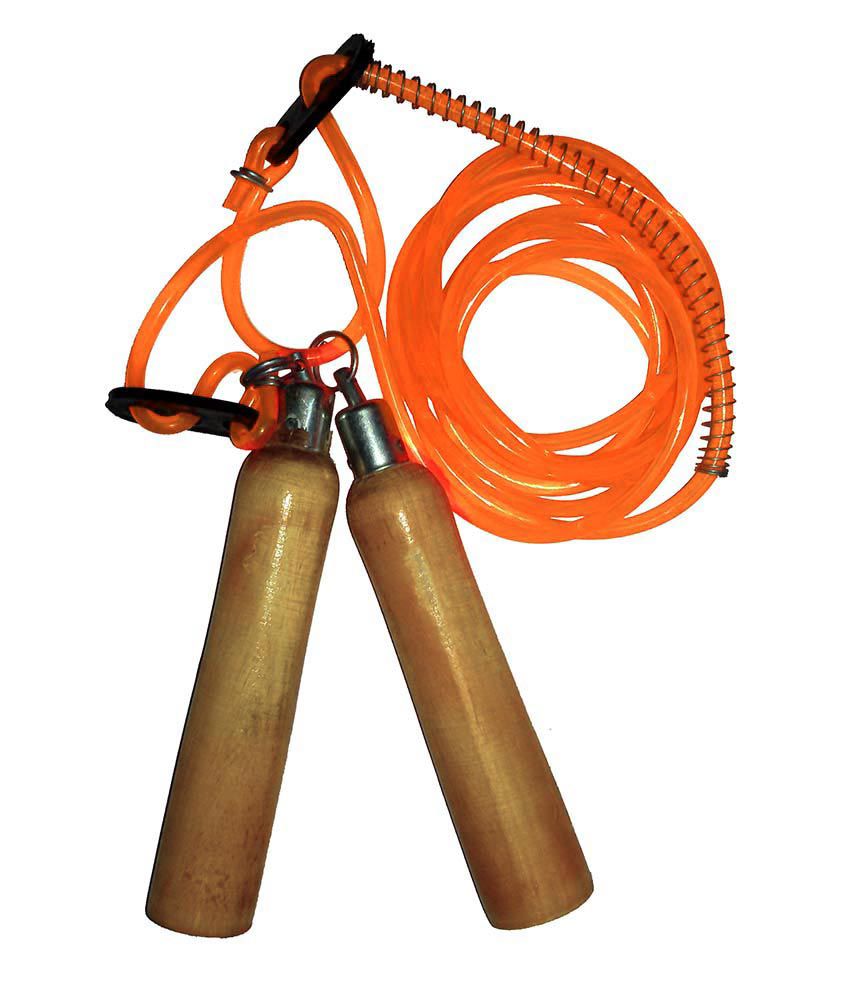 Facto Power Wooden Handle Skipping Rope Orange - Pack Of 4