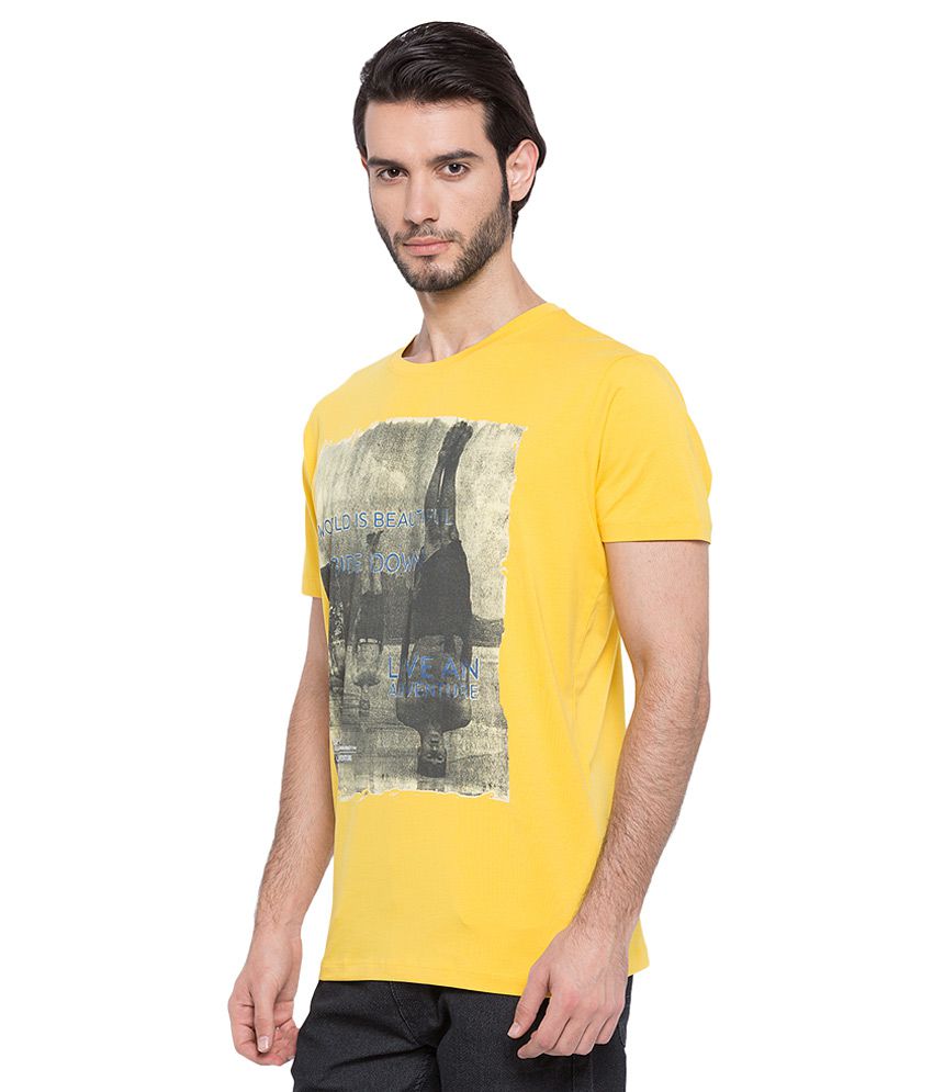 Spykar Yellow Printed T-Shirt - Buy Spykar Yellow Printed T-Shirt ...