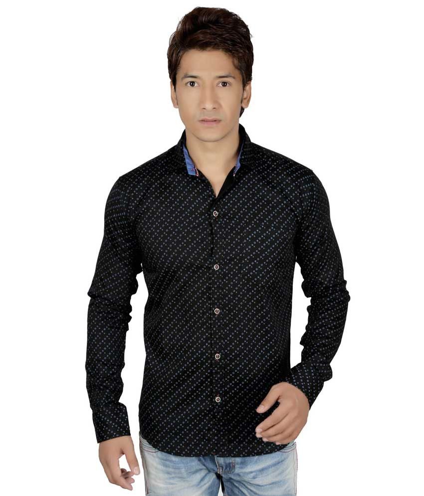 Red Touch Black Slim Fit Shirt - Buy Red Touch Black Slim Fit Shirt ...