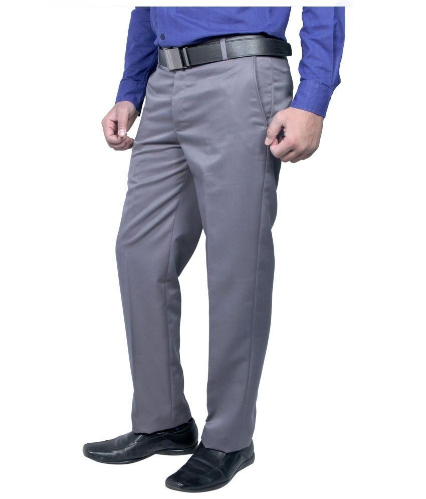 grey pleated trousers