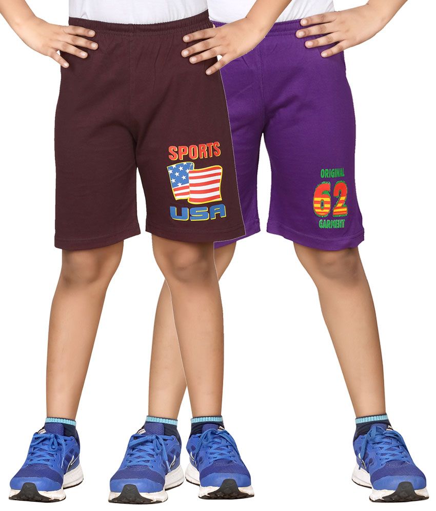     			Dongli Pack of 2 Shorts For Boys ( Brown )