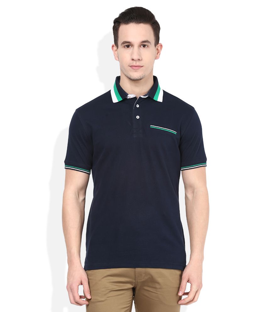 Wills Lifestyle Navy Polo Neck T Shirt - Buy Wills Lifestyle Navy Polo ...