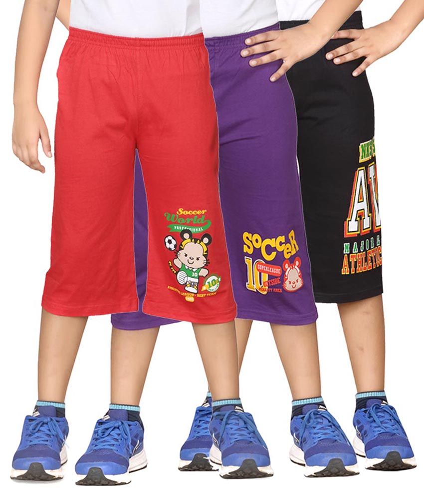     			Dongli Pack of 3 Cotton Three-Fourth For Boys ( Multi Color )