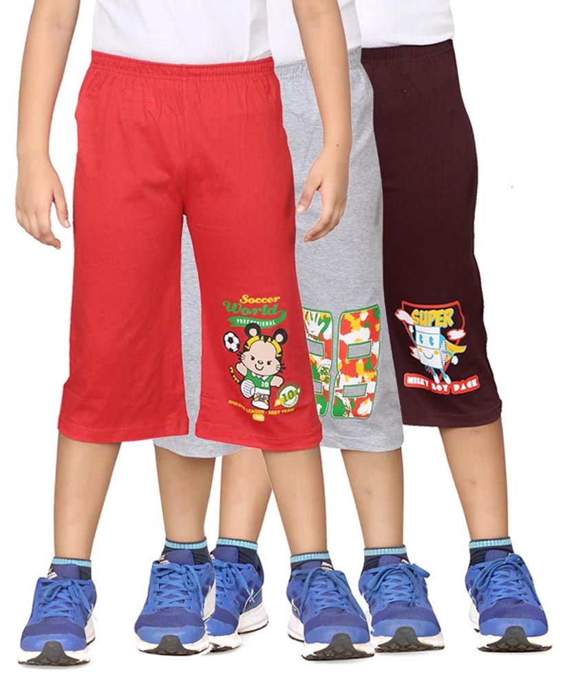     			Dongli Pack of 3 Cotton Three-Fourth For Boys ( Multi Color )