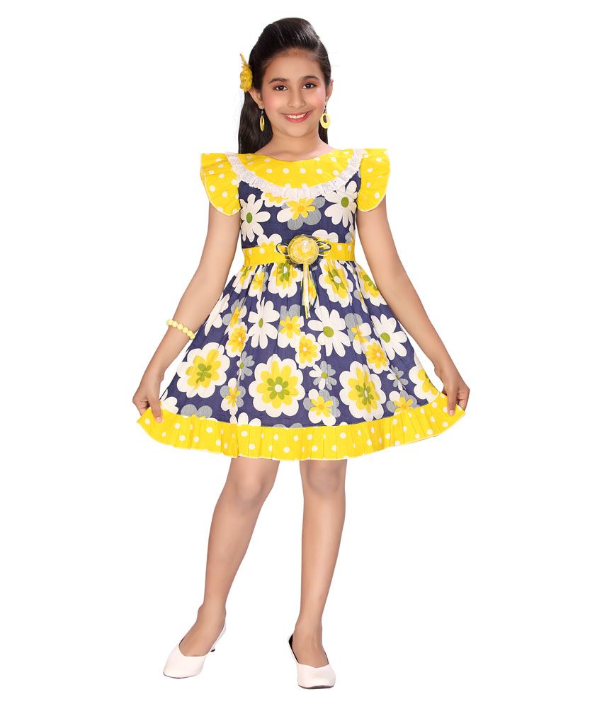 Snail Yellow Frilled Girls Frock - Buy Snail Yellow Frilled Girls Frock ...