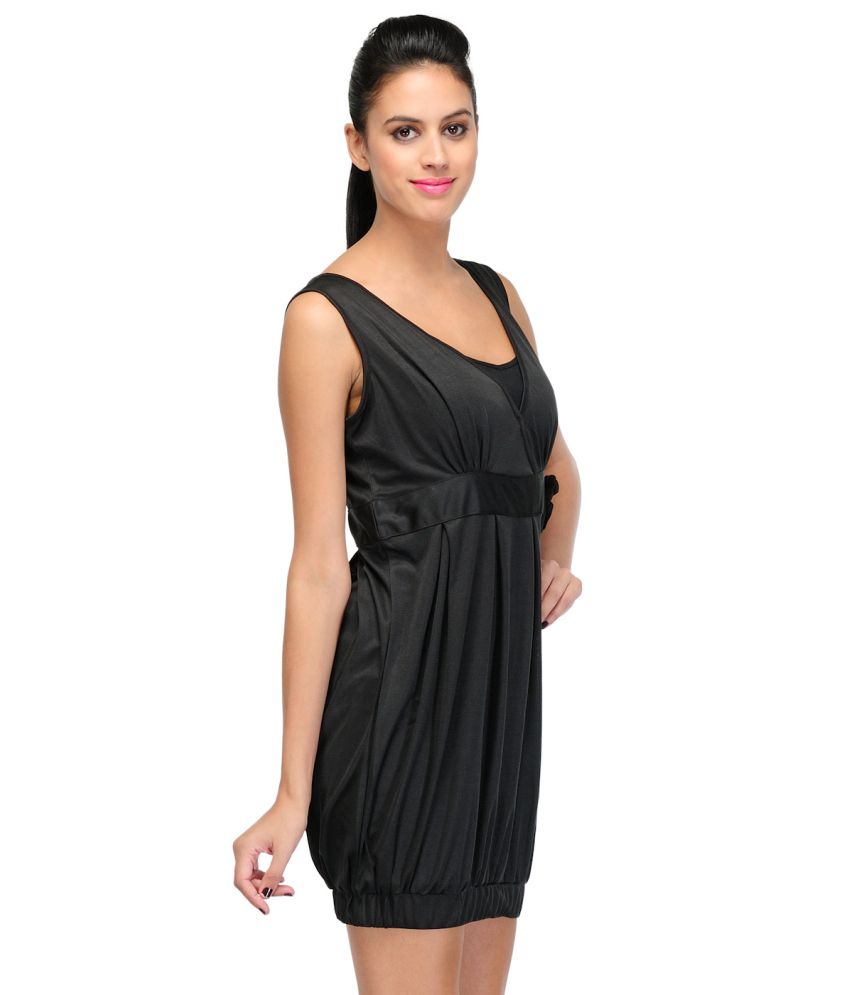 Dutian Black Viscose Dresses - Buy Dutian Black Viscose Dresses Online ...