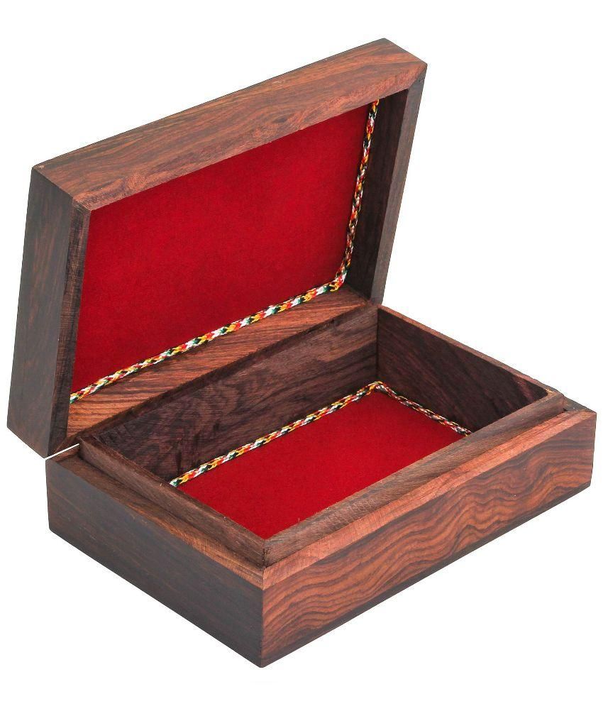 Craft Art India Brown Carved Wooden Decorative Jewellery Storage Box Craft Art India Brown Carved Wooden Decorative Jewellery Storage Box