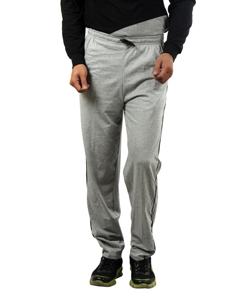 gray track pants