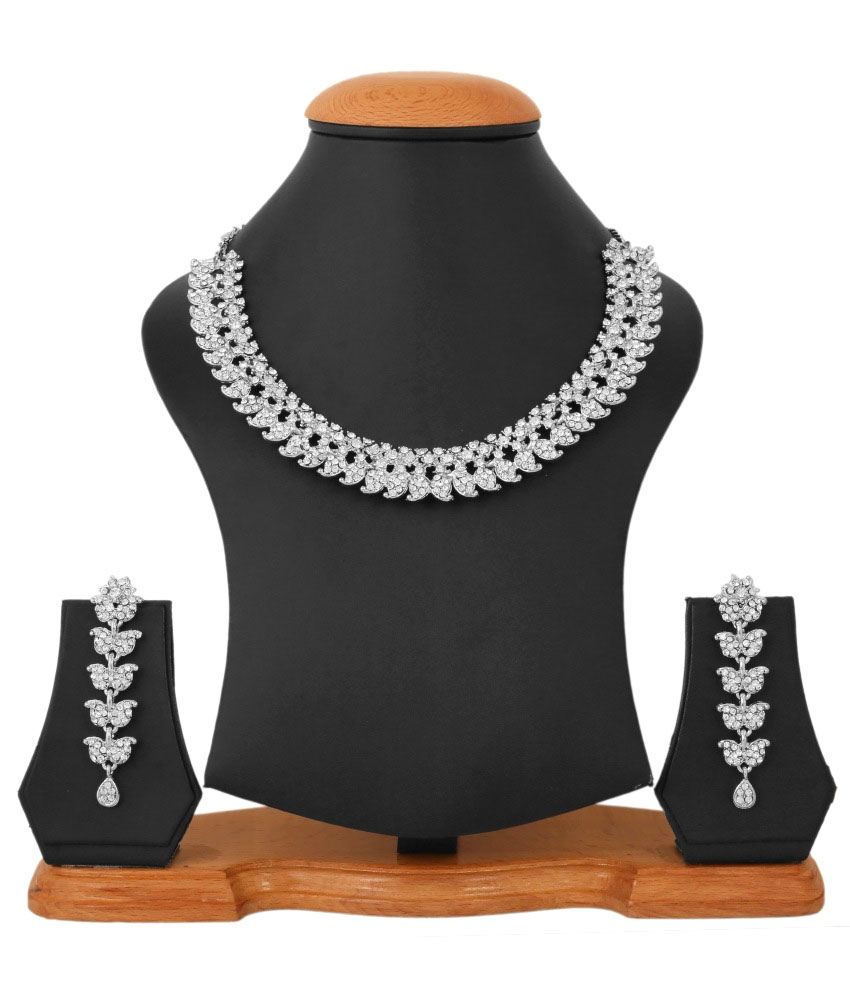 Touchstone Silver Alloy Contemporary Necklace Set - Buy Touchstone ...