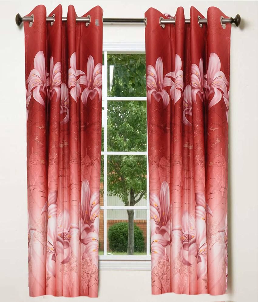 Craft And Curtain Brown White Satin Door Curtain Set Of 2