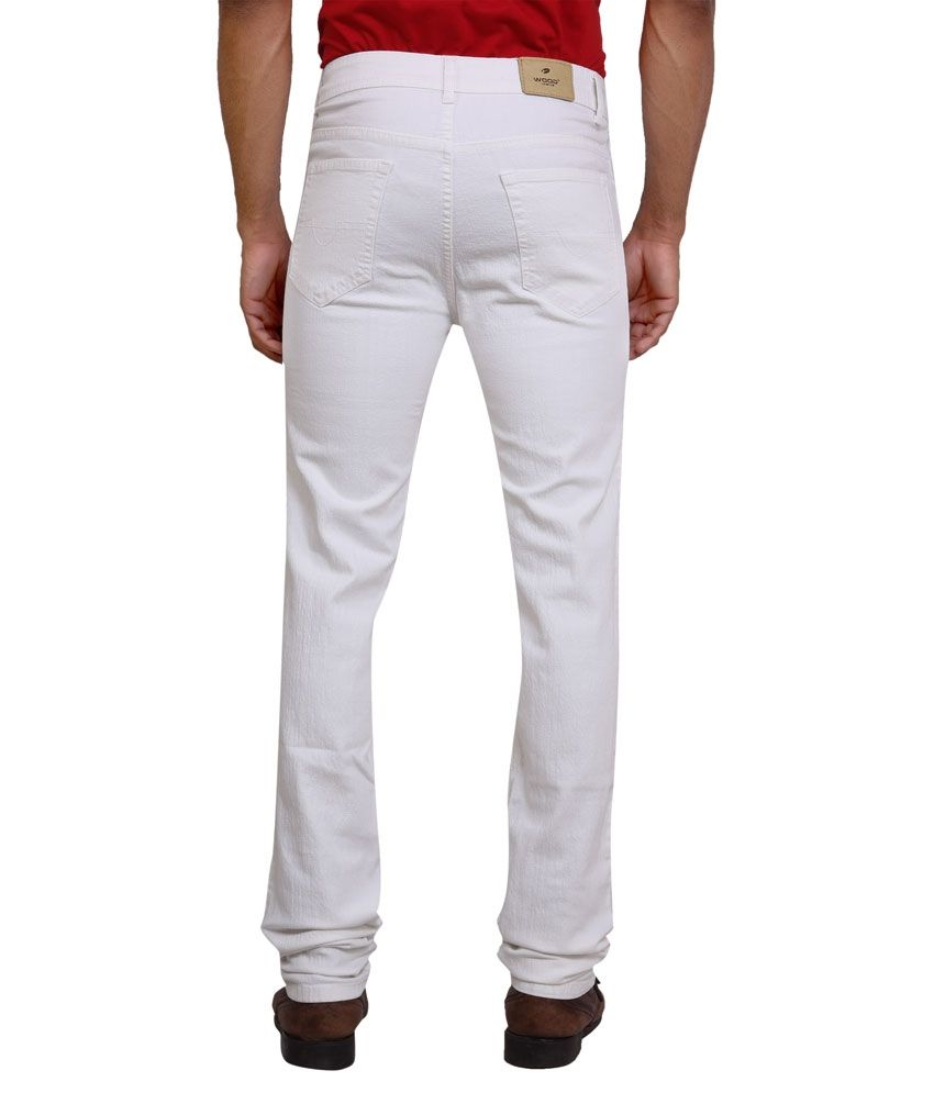 white slim fit jeans