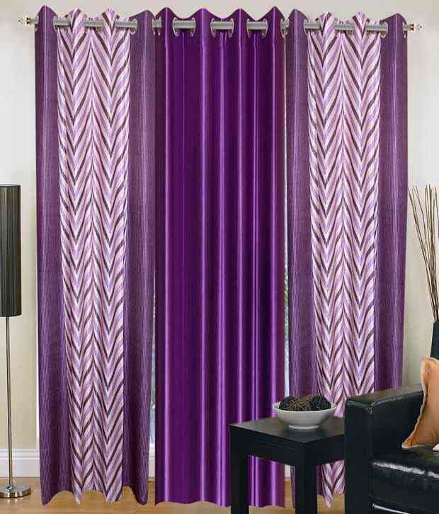 S S Multicolor Polyester Window Curtain Pack Of 3 Ethnic ...