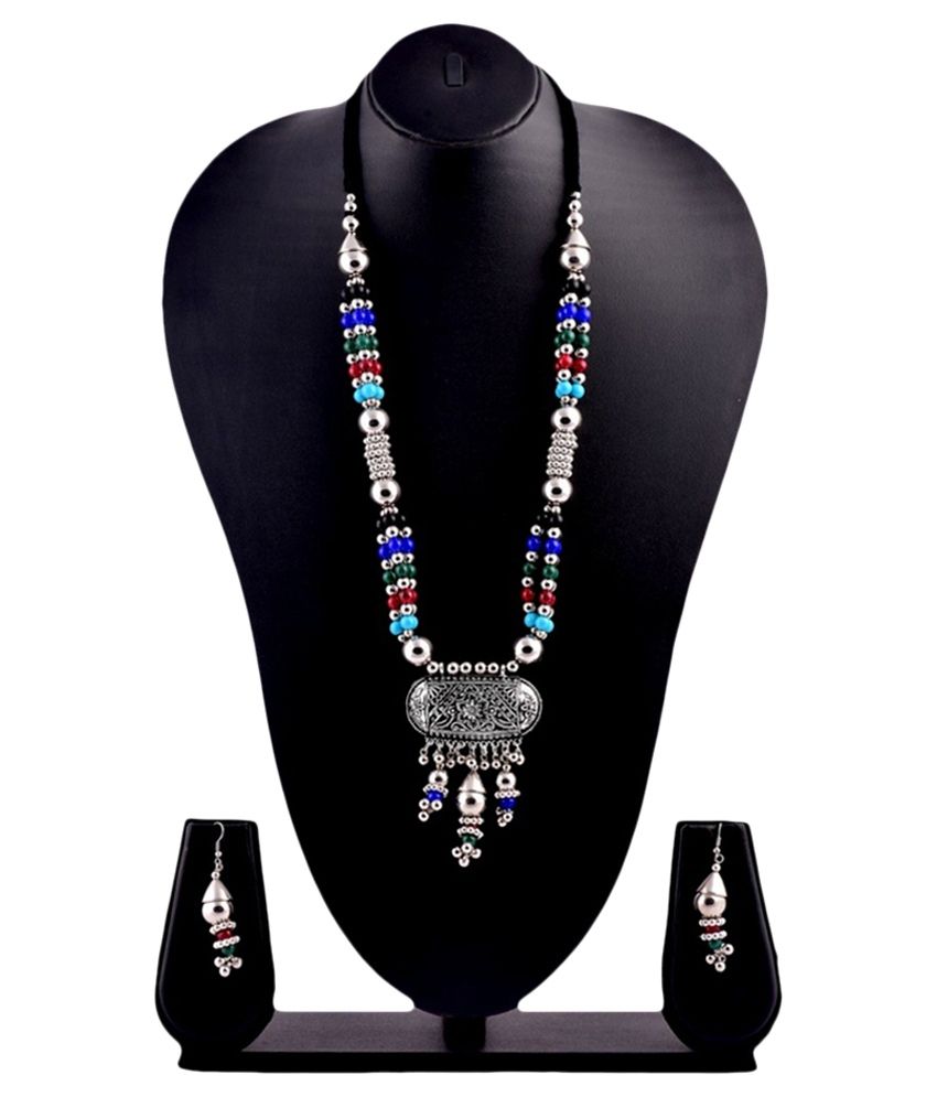 Megh Carft Silver Alloy Necklace Set Buy Megh Carft Silver Alloy