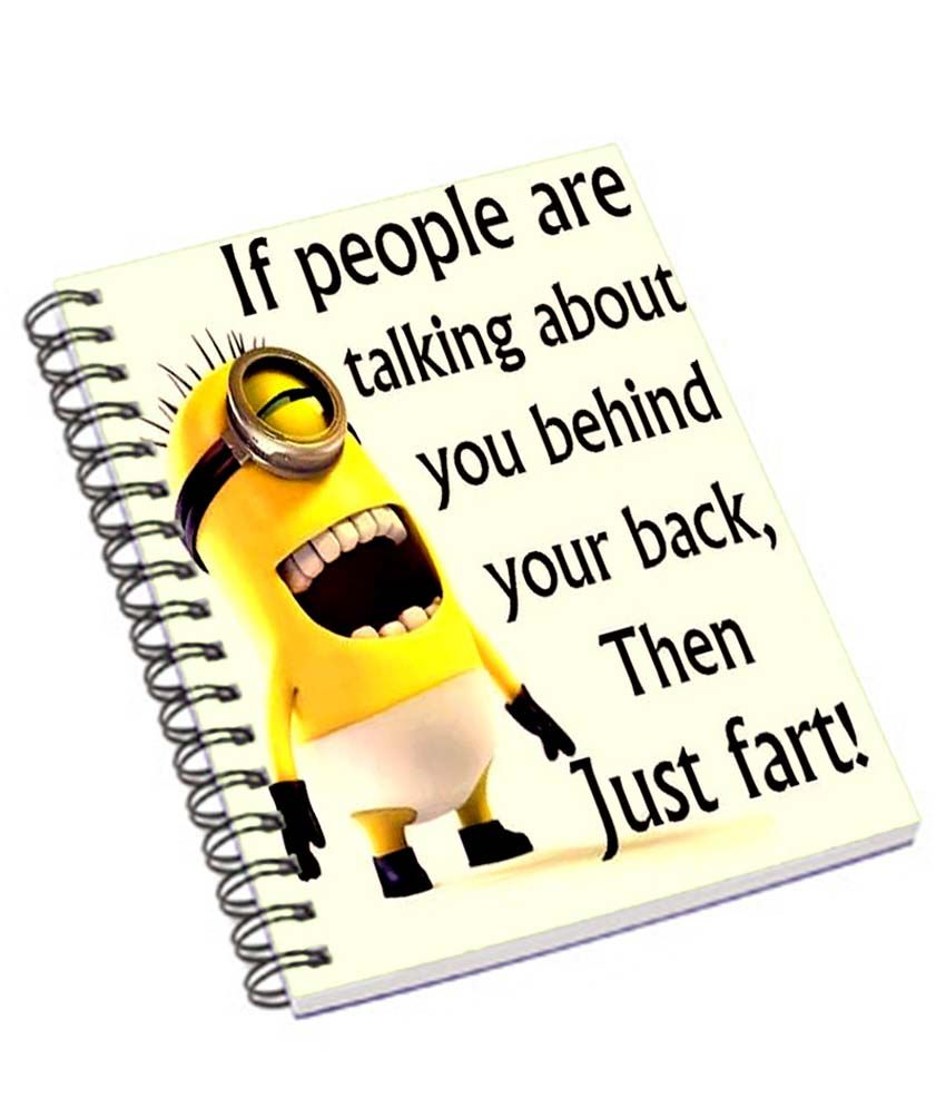 Aurra Multicolor Plastic Minion quotes 22 Note Book Aurra Multicolor Plastic Minion quotes 22 Note Book