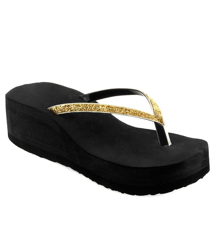     			Shoe Lab Gold Slippers & Flip Flops