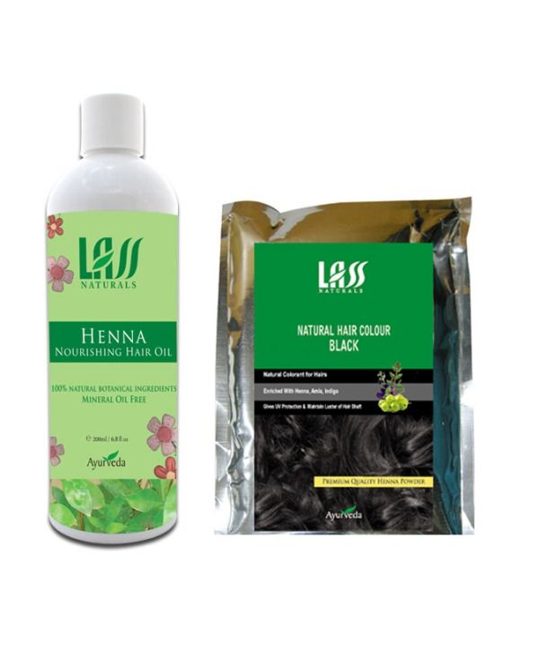 Lass Naturals Henna Hair Oil With Natural Black Hair Colour Buy