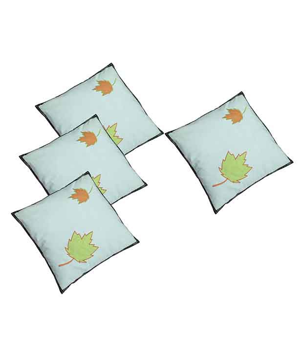     			Hugs'n'Rugs White Cotton Cushion Covers - Set Of 4