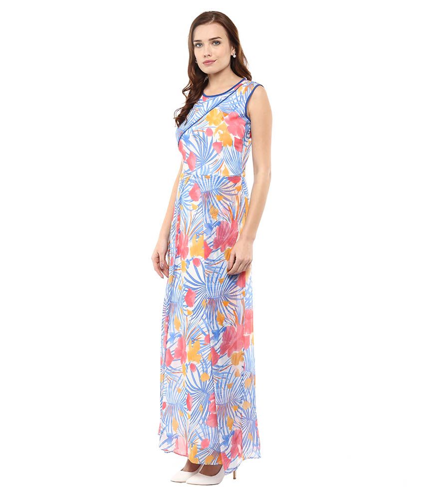 Athena Blue Georgette Maxi Dress Buy Athena Blue Georgette Maxi Dress Online At Best Prices In 4749