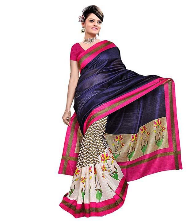 Happy Deal Multi Color Bhagalpuri Silk Saree Buy Happy Deal Multi Color Bhagalpuri Silk Saree