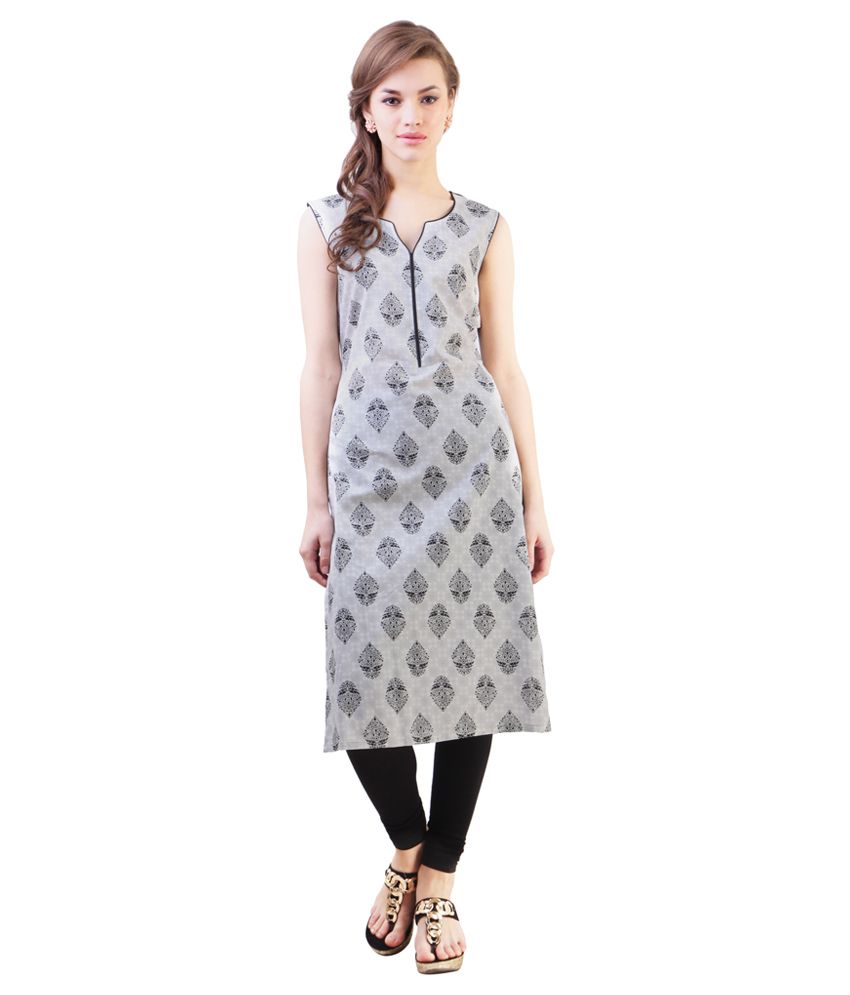 Libas Gray Sleeveless Kurta Buy Libas Gray Sleeveless Kurta Online at