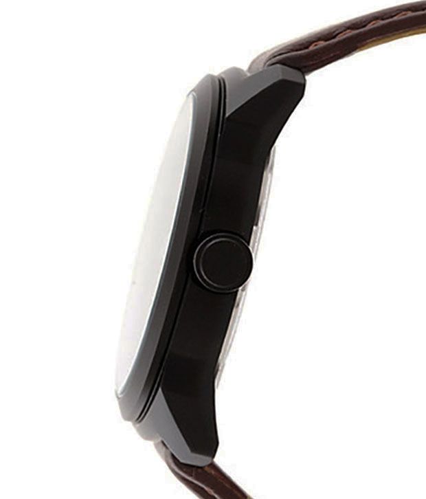 fastrack brown leather watch