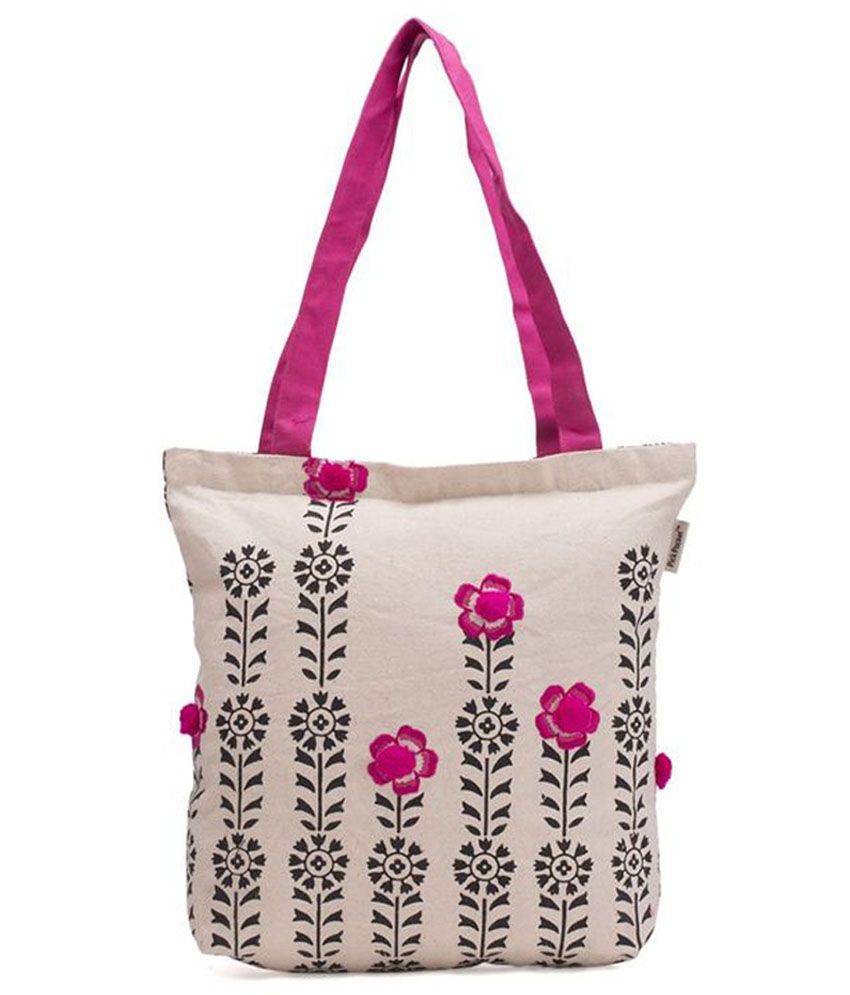 Pick Pocket White Canvas Tote Bag - Buy Pick Pocket White Canvas Tote Bag Online at Best Prices ...