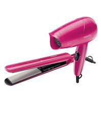 Philips Combo of HP8643 Hair Dryer & Hair Straightner- Pink
