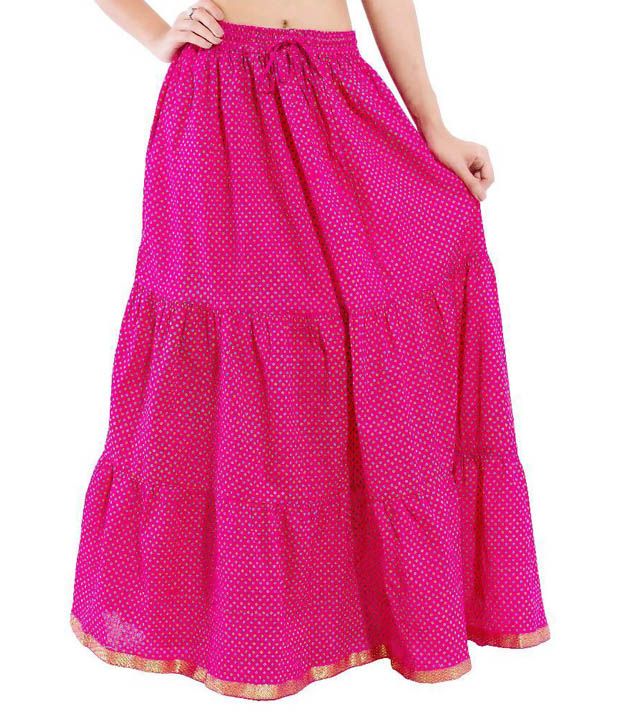 Buy Kanak  Pink Cotton Maxi Skirt  Online at Best Prices in 