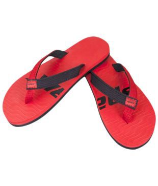 sparx slippers red and black