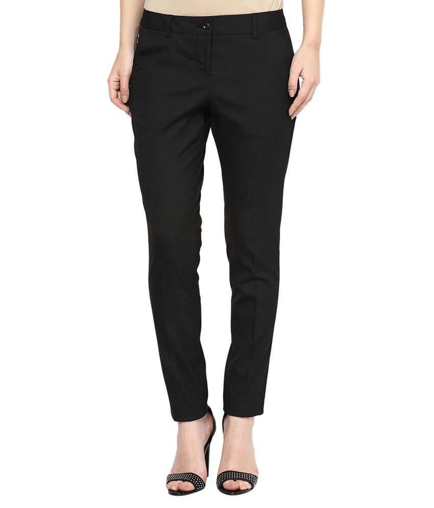 Buy Annabelle By Pantaloons Black Slim Fit Trousers Online at Best