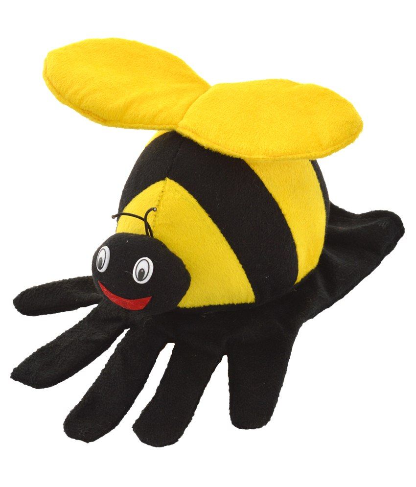 Cuddly Toys Black & Yellow Bumble Bee Insect Hand Puppet Buy Cuddly