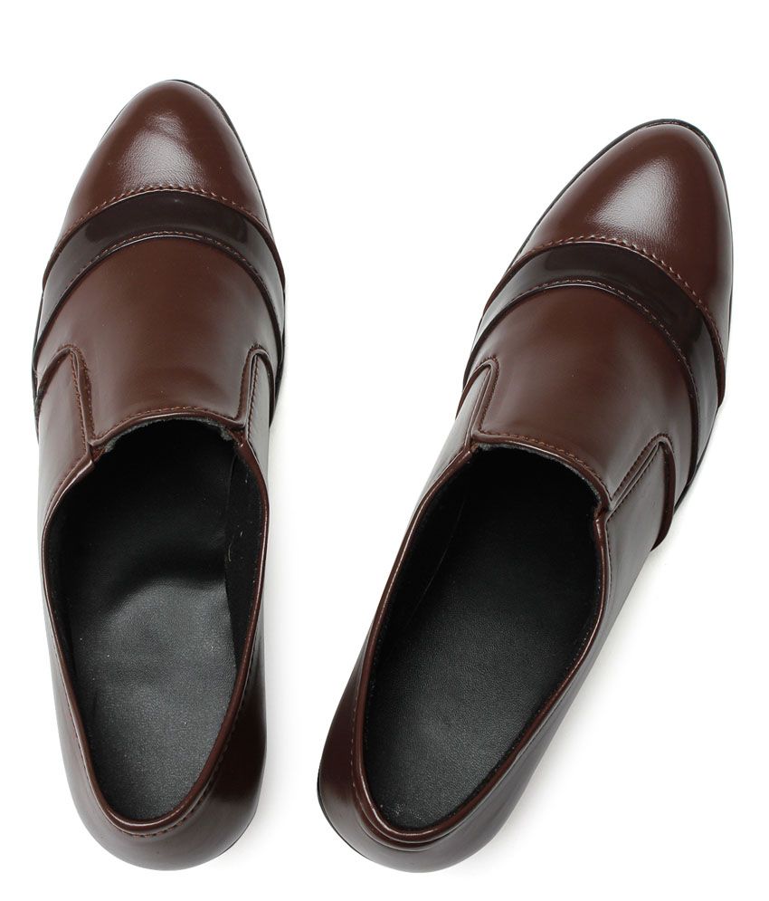black formal shoes with brown sole