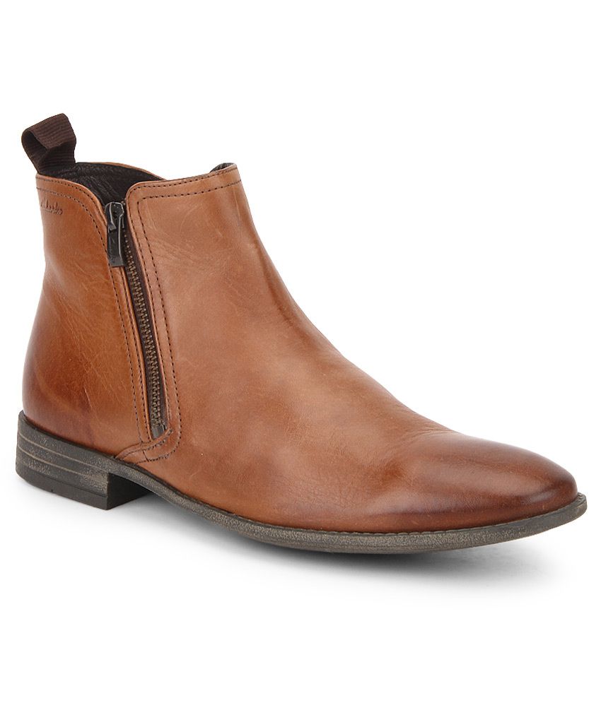 Chart Zip Tan Boots - Clarks Chart Zip Tan Boots Online at Best Prices in India on Snapdeal
