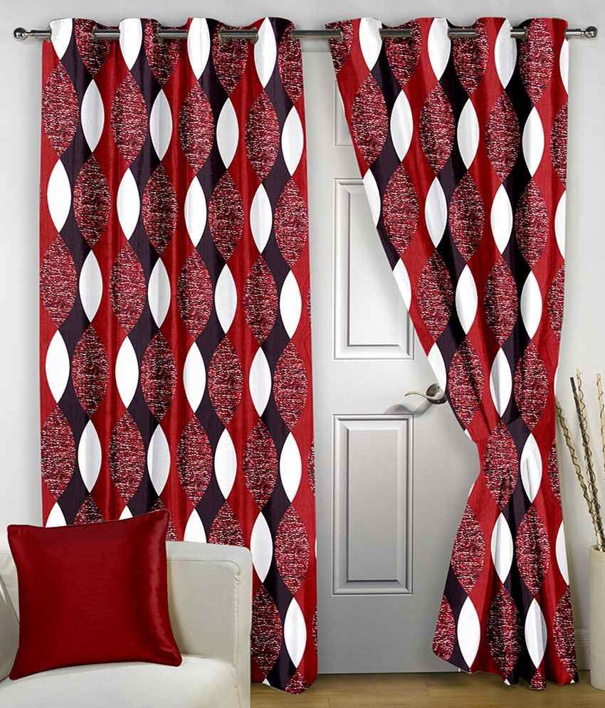 StoryHome Multicolour Polyester Door Curtains Set Of 2 Abstract Multi