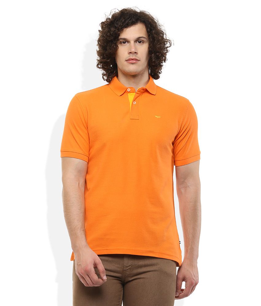 Park Avenue Orange Solid Polo T-Shirt - Buy Park Avenue Orange Solid ...